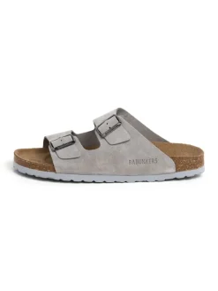 Leder-Pantoletten in Grau>BABUNKERS Family Online