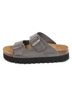 billowy Clogs & Pantoletten^Leder-Pantoletten in Grau