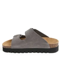 billowy Clogs & Pantoletten^Leder-Pantoletten in Grau