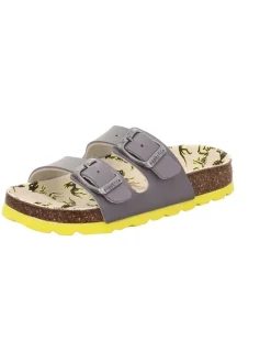 superfit Clogs & Pantoletten·Pantoletten^Leder-Pantoletten in Grau/ Gelb