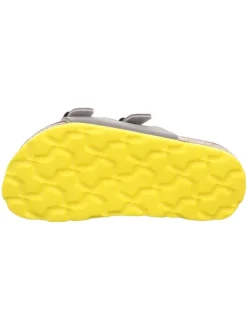 superfit Clogs & Pantoletten·Pantoletten^Leder-Pantoletten in Grau/ Gelb