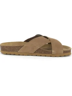 Leder-Pantoletten in Hellbraun>BABUNKERS Family