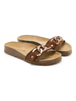 BABUNKERS Family Clogs & Pantoletten^Leder-Pantoletten in Hellbraun