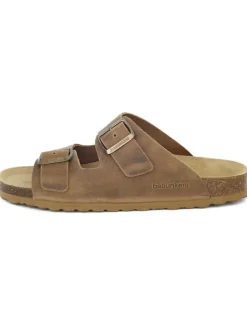 Leder-Pantoletten in Hellbraun>BABUNKERS Family Sale
