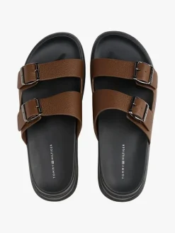 Leder-Pantoletten in Hellbraun><noscript><img width=