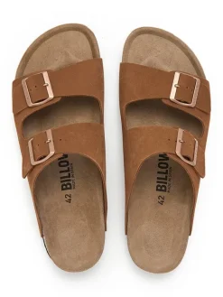 billowy Hausschuhe|Sandalen & Pantoletten^Leder-Pantoletten in Hellbraun