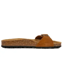 Leder-Pantoletten in Hellbraun>billowy New