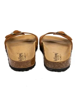 Leder-Pantoletten in Hellbraun><noscript><img width=