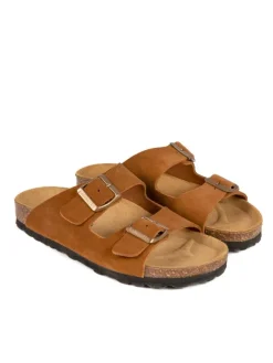 Leder-Pantoletten in Hellbraun>BABUNKERS Family Sale