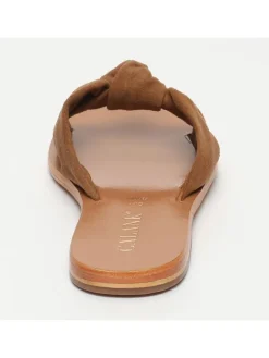Leder-Pantoletten in Hellbraun><noscript><img width=