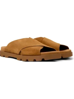 Camper Hausschuhe|Sandalen & Pantoletten^Leder-Pantoletten in Hellbraun