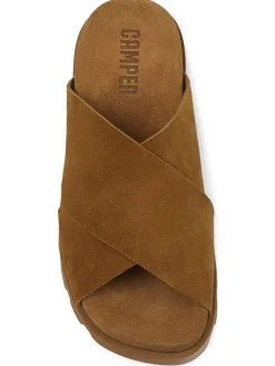 Camper Hausschuhe|Sandalen & Pantoletten^Leder-Pantoletten in Hellbraun