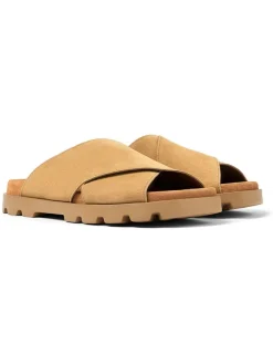 Camper Hausschuhe|Sandalen & Pantoletten^Leder-Pantoletten in Hellbraun