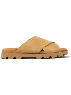 Camper Hausschuhe|Sandalen & Pantoletten^Leder-Pantoletten in Hellbraun