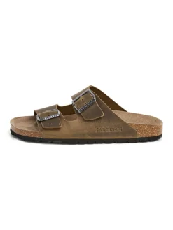 Leder-Pantoletten in Khaki>SABOKETS Sale