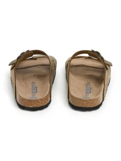 Leder-Pantoletten in Khaki><noscript><img width=
