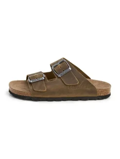 SABOKETS Clogs & Pantoletten·Pantoletten^Leder-Pantoletten in Khaki