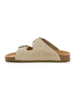 billowy Clogs & Pantoletten^Leder-Pantoletten in Khaki