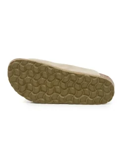 billowy Clogs & Pantoletten^Leder-Pantoletten in Khaki