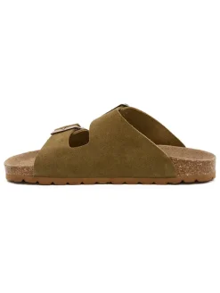 billowy Clogs & Pantoletten·Pantoletten^Leder-Pantoletten in Khaki