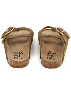 billowy Clogs & Pantoletten·Pantoletten^Leder-Pantoletten in Khaki