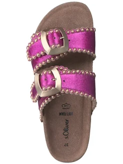 s.Oliver Clogs & Pantoletten^Leder-Pantoletten in Lila