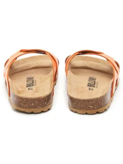Leder-Pantoletten in Orange><noscript><img width=