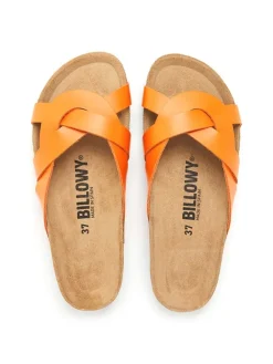 Leder-Pantoletten in Orange><noscript><img width=