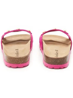 Leder-Pantoletten in Pink><noscript><img width=