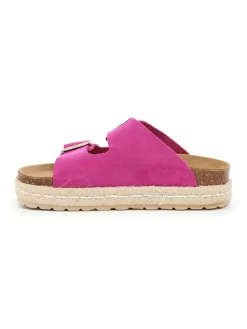 billowy Clogs & Pantoletten^Leder-Pantoletten in Pink
