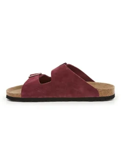 Leder-Pantoletten in Rot>billowy Hot