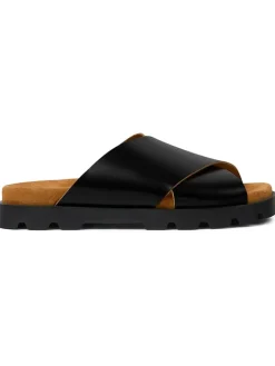 Leder-Pantoletten in Schwarz><noscript><img width=