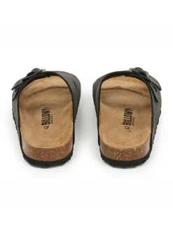 Leder-Pantoletten in Schwarz><noscript><img width=