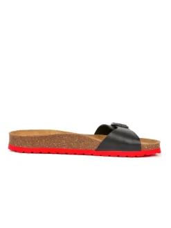Leder-Pantoletten in Schwarz><noscript><img width=