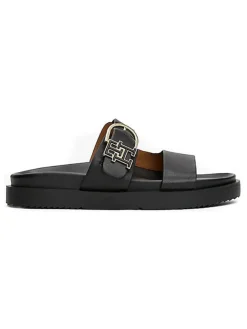 Tommy Hilfiger Shoes Clogs & Pantoletten^Leder-Pantoletten in Schwarz