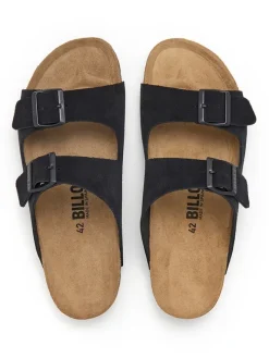 Leder-Pantoletten in Schwarz><noscript><img width=