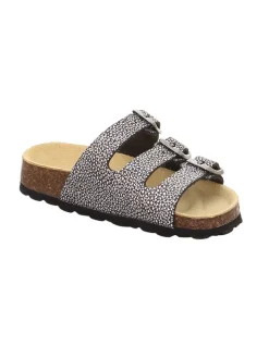 superfit Clogs & Pantoletten·Pantoletten^Leder-Pantoletten in Schwarz/ Silber