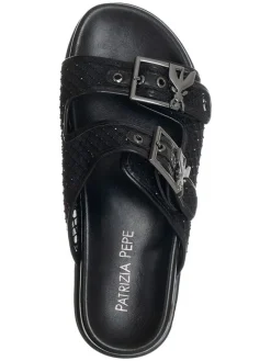 Patrizia Pepe Clogs & Pantoletten·Pantoletten^Leder-Pantoletten in Schwarz