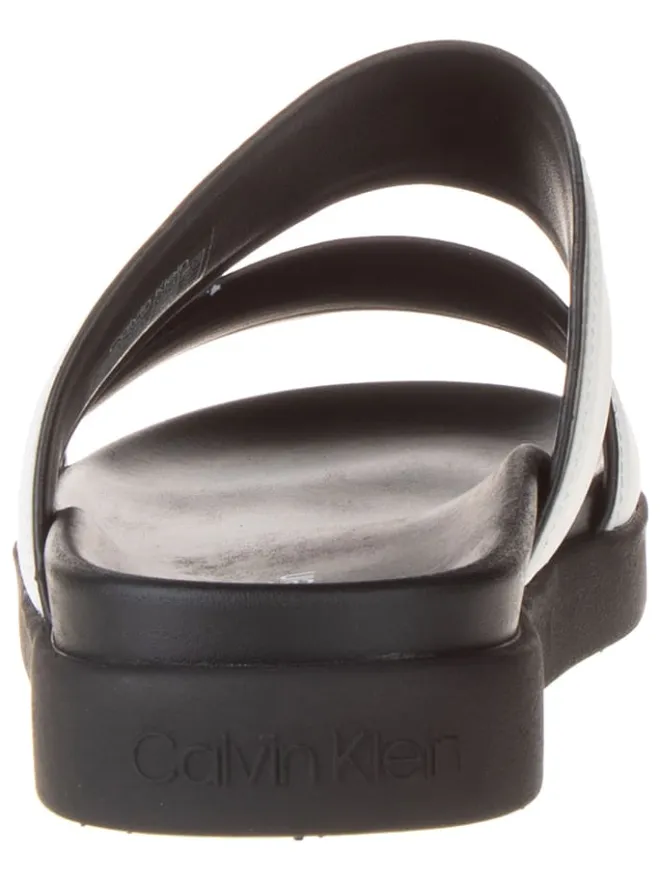 Calvin Klein Hausschuhe|Sandalen & Pantoletten^Leder-Pantoletten in Schwarz/ Weiß