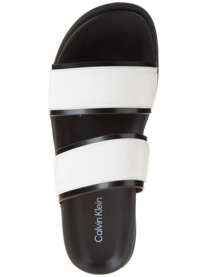 Calvin Klein Hausschuhe|Sandalen & Pantoletten^Leder-Pantoletten in Schwarz/ Weiß