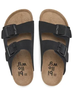billowy Clogs & Pantoletten·Pantoletten^Leder-Pantoletten in Schwarz