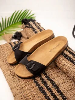 BABUNKERS Family Hausschuhe|Sandalen & Pantoletten^Leder-Pantoletten in Schwarz