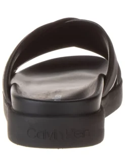 Leder-Pantoletten in Schwarz><noscript><img width=
