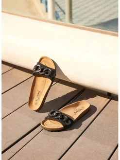 billowy Clogs & Pantoletten^Leder-Pantoletten in Schwarz