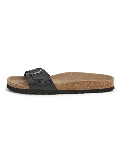 SABOKETS Hausschuhe|Sandalen & Pantoletten^Leder-Pantoletten in Schwarz