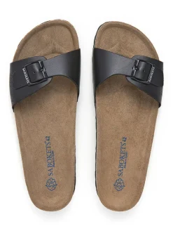 SABOKETS Hausschuhe|Sandalen & Pantoletten^Leder-Pantoletten in Schwarz
