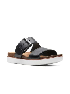 Leder-Pantoletten in Schwarz>Clarks Hot