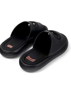 Camper Hausschuhe|Sandalen & Pantoletten^Leder-Pantoletten in Schwarz