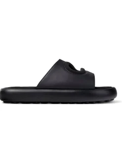 Camper Hausschuhe|Sandalen & Pantoletten^Leder-Pantoletten in Schwarz