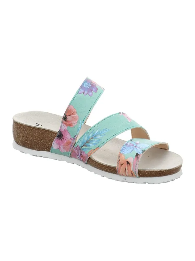 Leder-Pantoletten in Türkis>Think! Discount